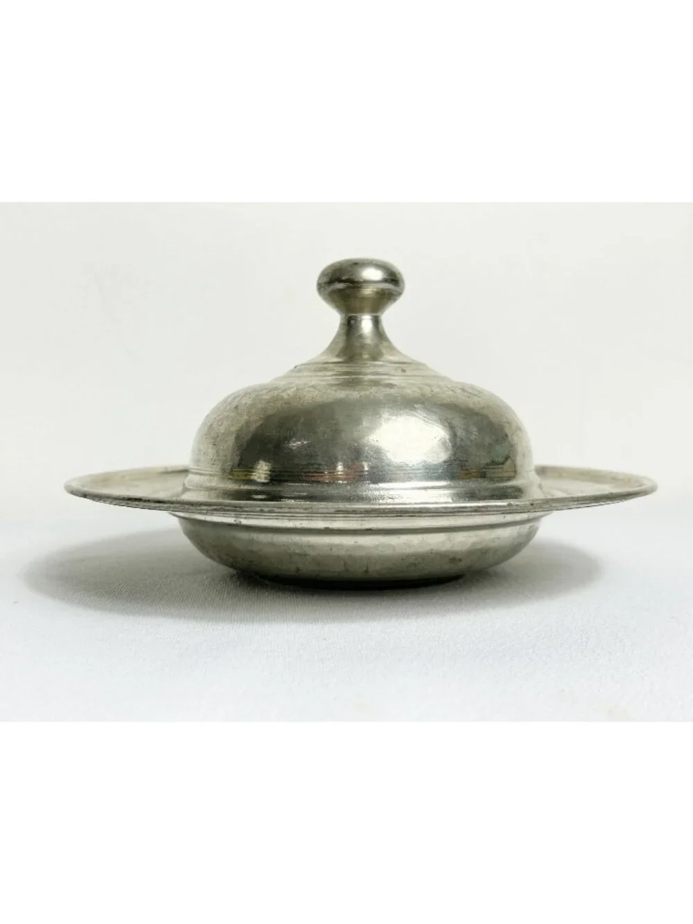Vintage Pewter Hand Hammered Domed Lid Serving Dish Set